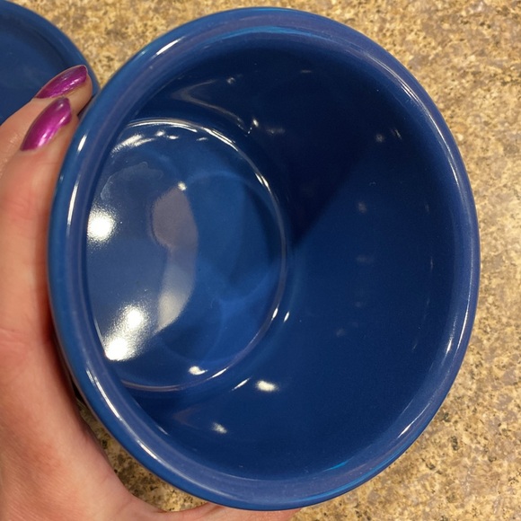 Longaberger Pint Crock With Lid / Coaster Cornflower Blue Pottery - Picture 15 of 17